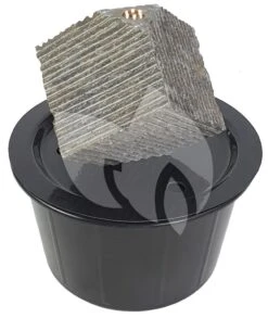 Kubus Waterornament Natuursteen LED 25 Cm Doorsnede