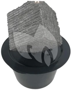 Kubus Waterornament Natuursteen LED 38 Cm Doorsnede