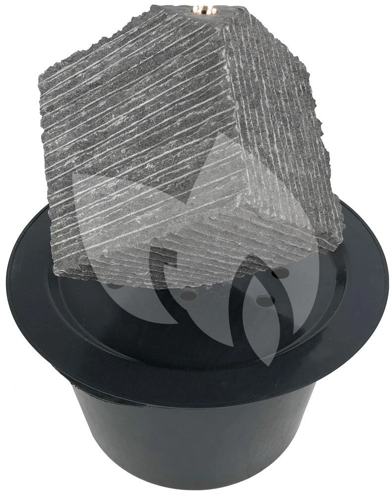 Kubus Waterornament Natuursteen LED 38 Cm Doorsnede 3 Kubus Waterornament Natuursteen LED 38 Cm Doorsnede